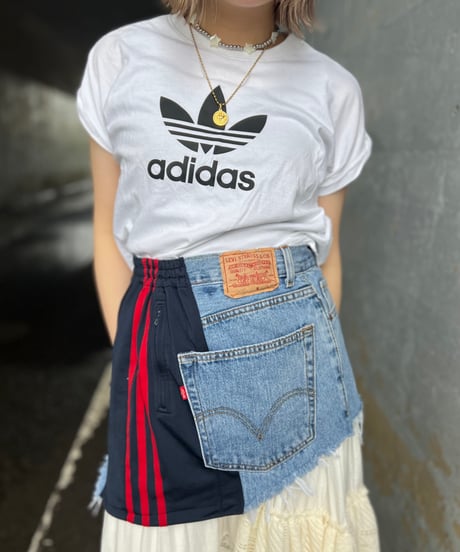 remake short denim skirt A