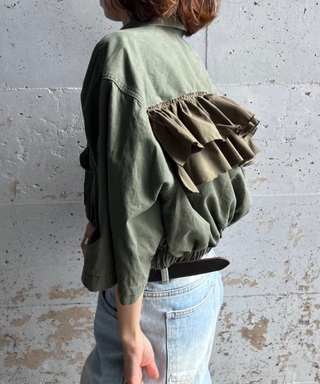 remake short zipper frill shirt