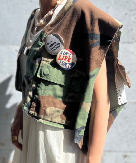 remake military frill vest s