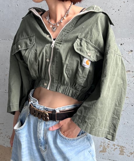 remake short zipper frill shirt