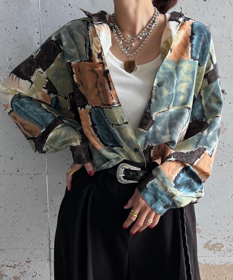 remake colorful frill shirt