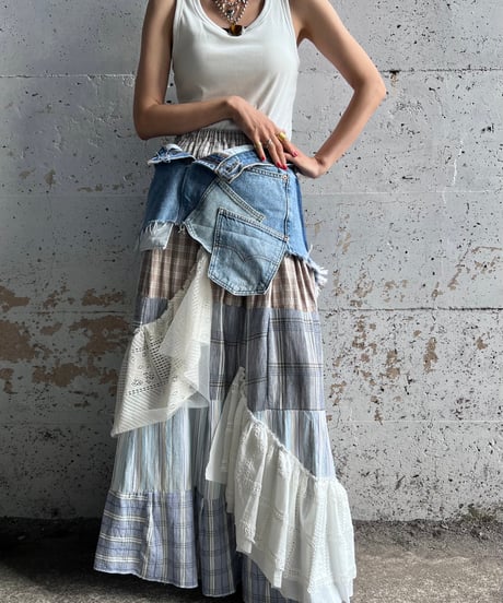 remake check asymmetry skirt