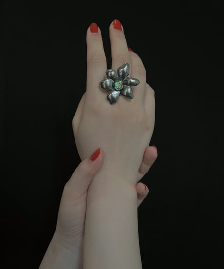 stainless shell flower ring