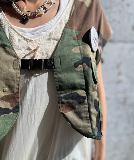 remake military frill vest s