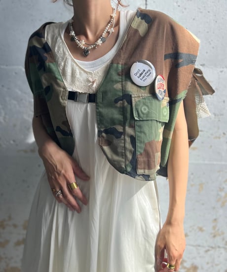 remake military frill vest s