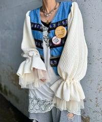 remake balloon sleeve  denim jacket A