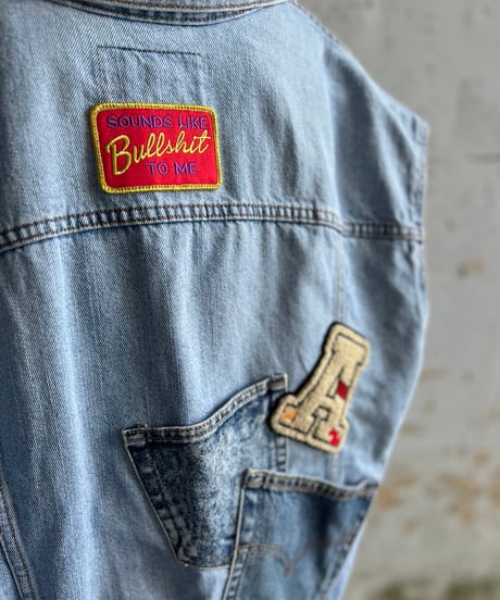remake pocket denim vest B