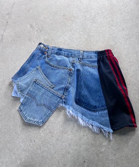 remake short denim skirt A