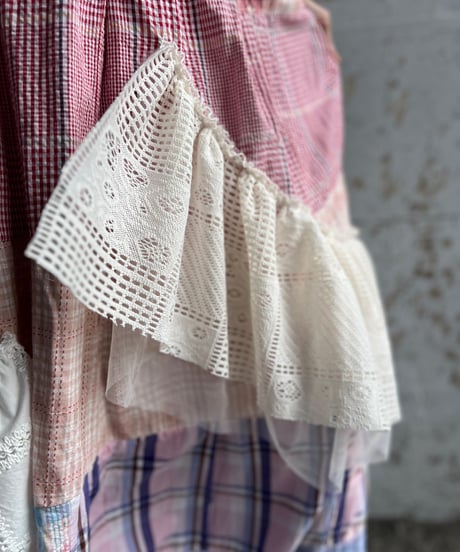 remake check asymmetry skirt C