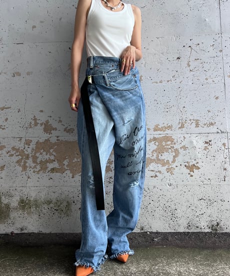remake differences message denim pants