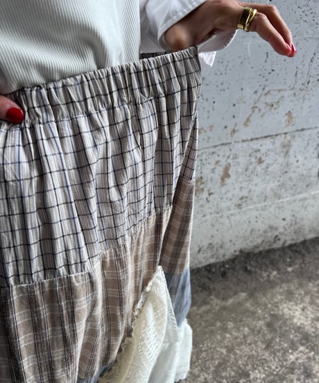 remake check asymmetry skirt
