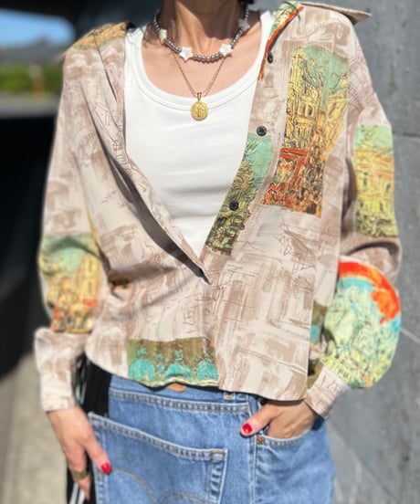 remake colorful frill shirt A