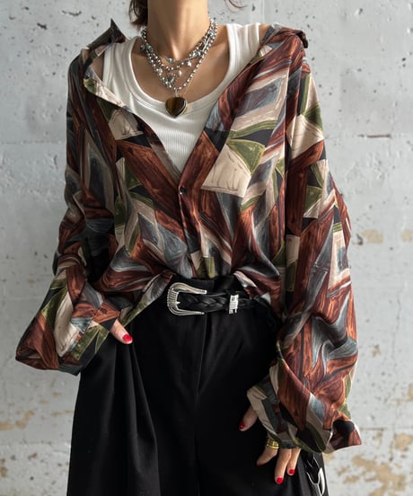 remake colorful frill shirt
