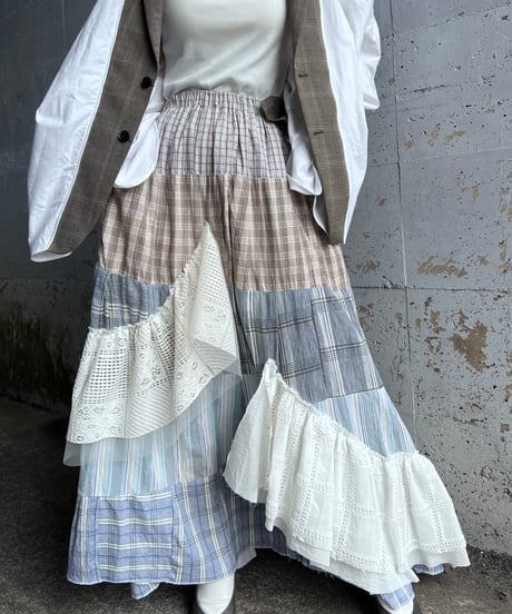 remake check asymmetry skirt