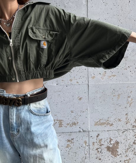 remake short zipper frill shirt