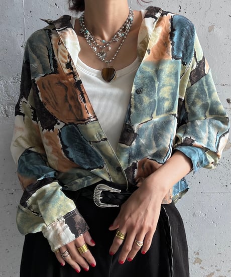 remake colorful frill shirt