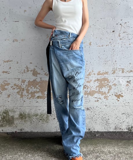 remake differences message denim pants