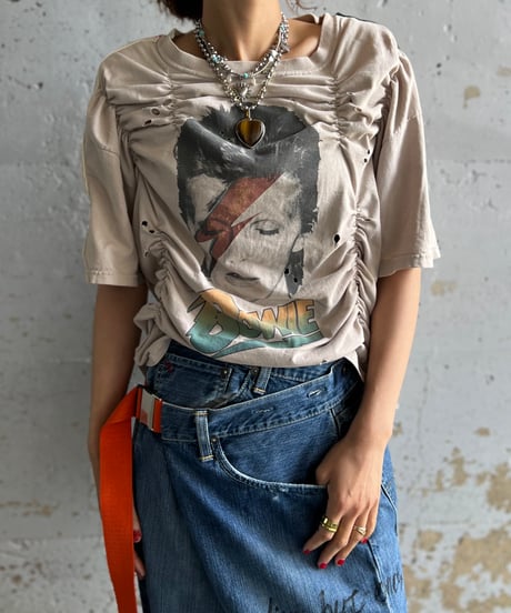 remake dot tulle tee over size