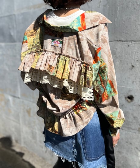 remake colorful frill shirt A