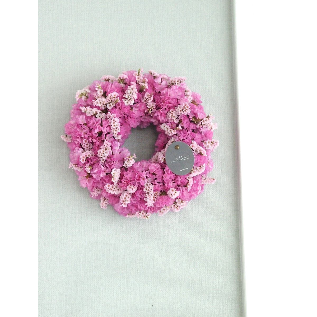 ピンクスターチスと小花のハーフリース* * *ラッピング無料 プレゼント 春 ピンクスターチスと小花のハーフリース* * *ラッピング無料