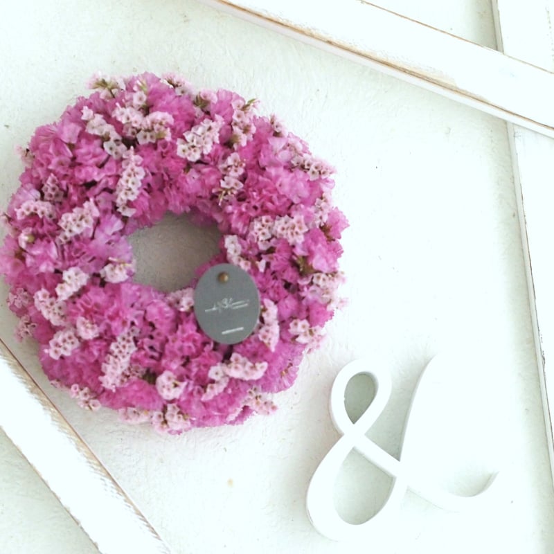 再販！スターチスたっぷり ハーフリース ピンク色 色が選べる！スターチスリース | ryuka-flower