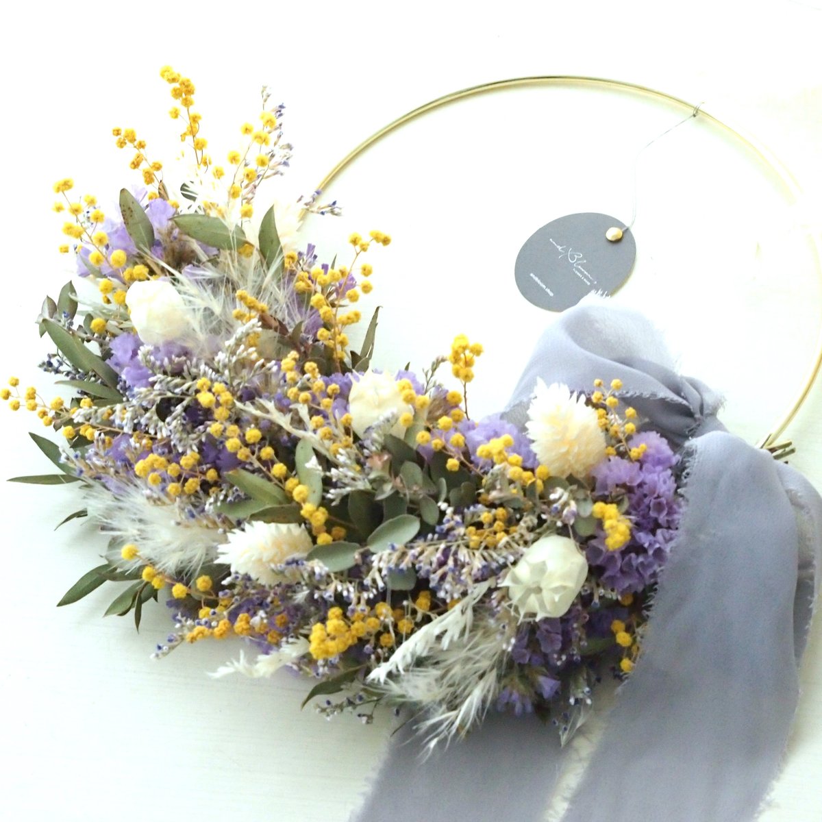 アイアンリース：ミモザパープルミックスリース | andbloom
