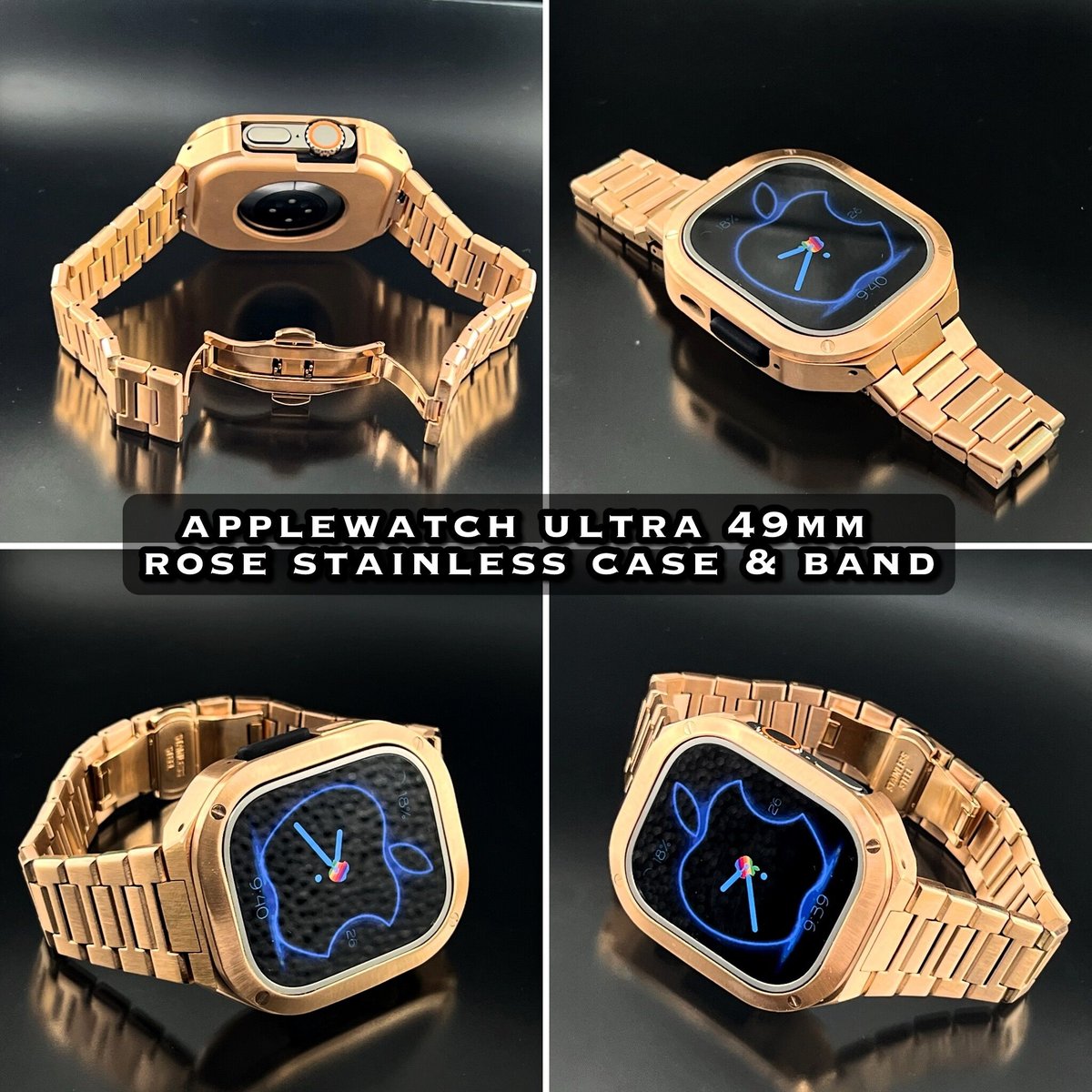 49mmローズホワイト ラバー apple watch ultra ステンレス