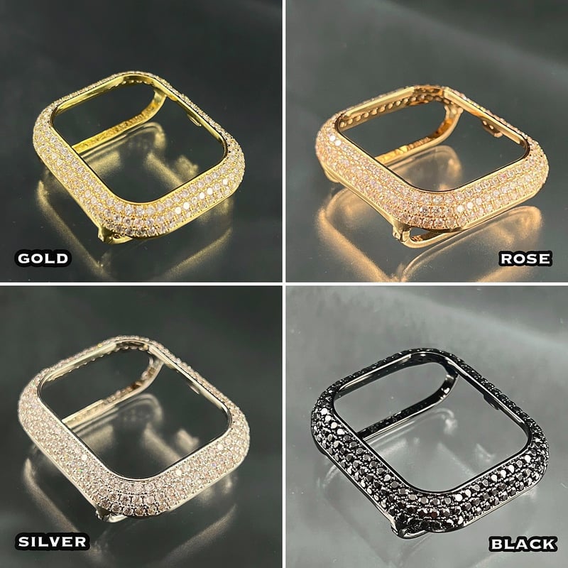 CZ ダイヤモンドベゼル x ワニ革アリゲーターベルト/カルティエタイプ  