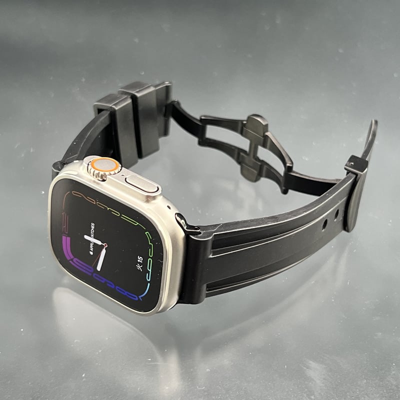 アップルウォッチ用カスタムベゼルディープラバーベルトセット 