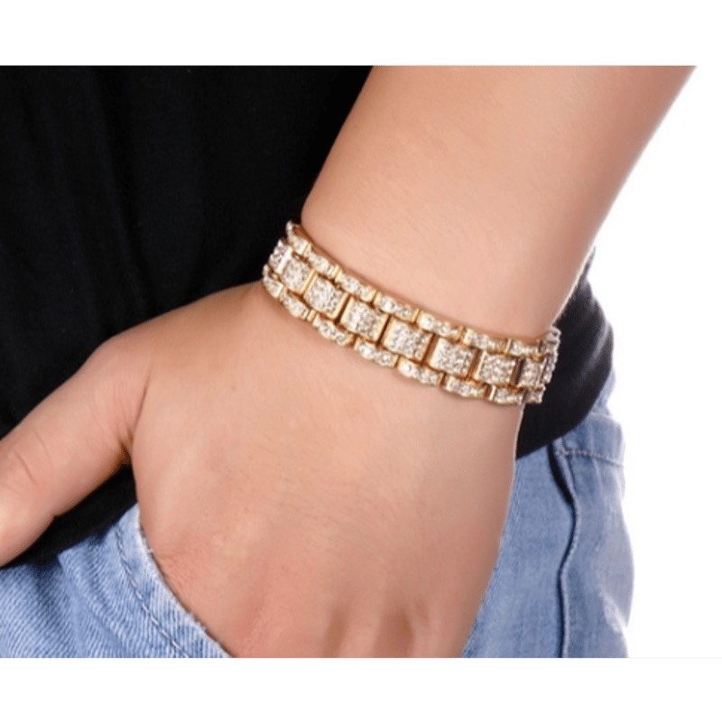 24k 足金ゴールドメッキ リンクチェーン ブレスレット 24k 足金ゴールドメッキ リンクチェーン ブレスレット