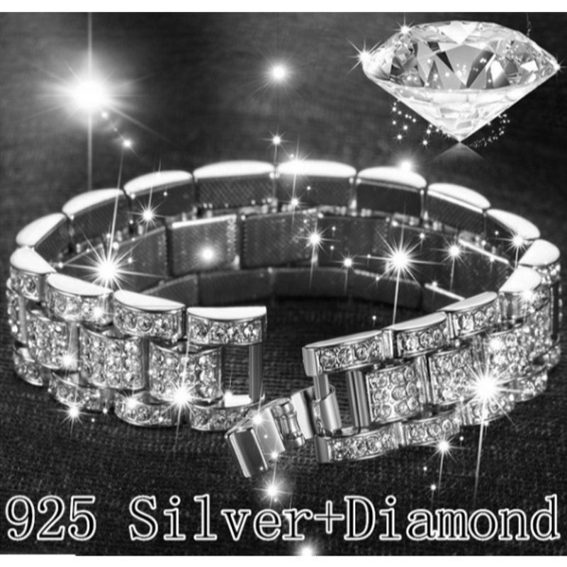 ファッションメンズ24Kゴールド色/ 925シルバーメッキ色ソリッド