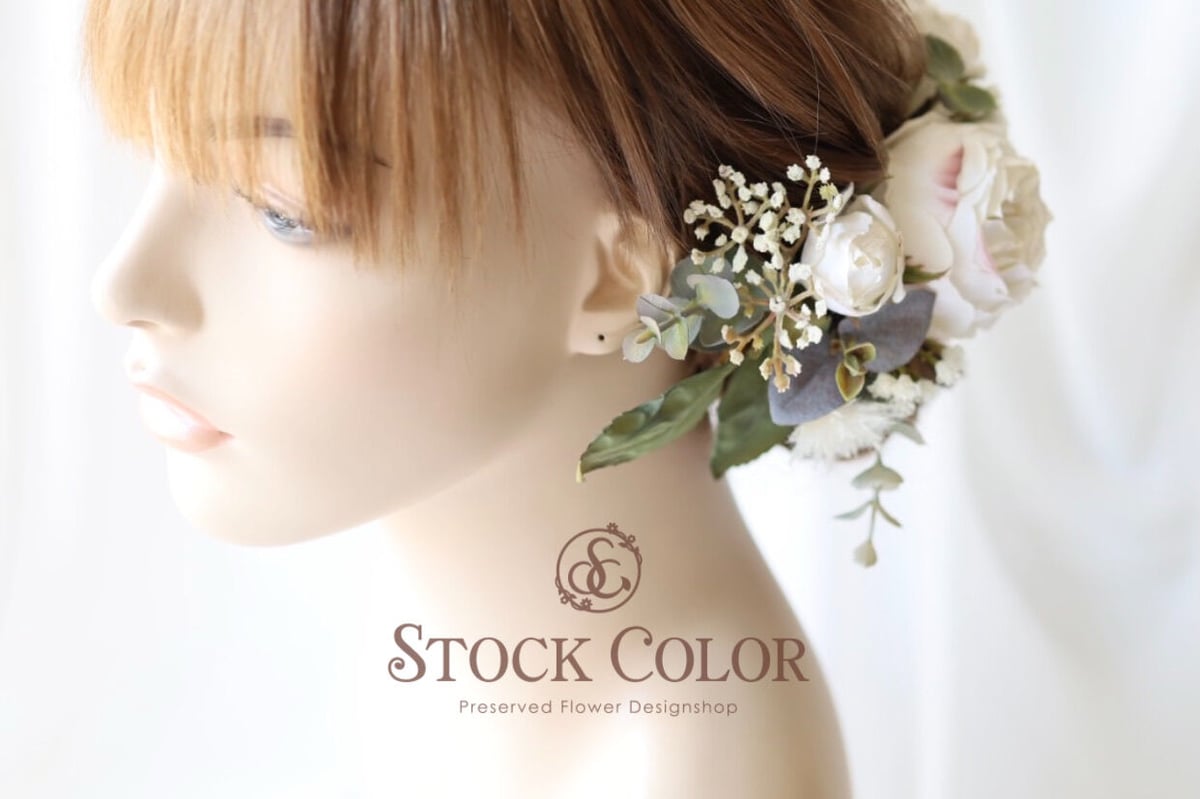 アンティークローズのヘッドドレス/ヘアアクセサリー(ホワイト)＊結婚 