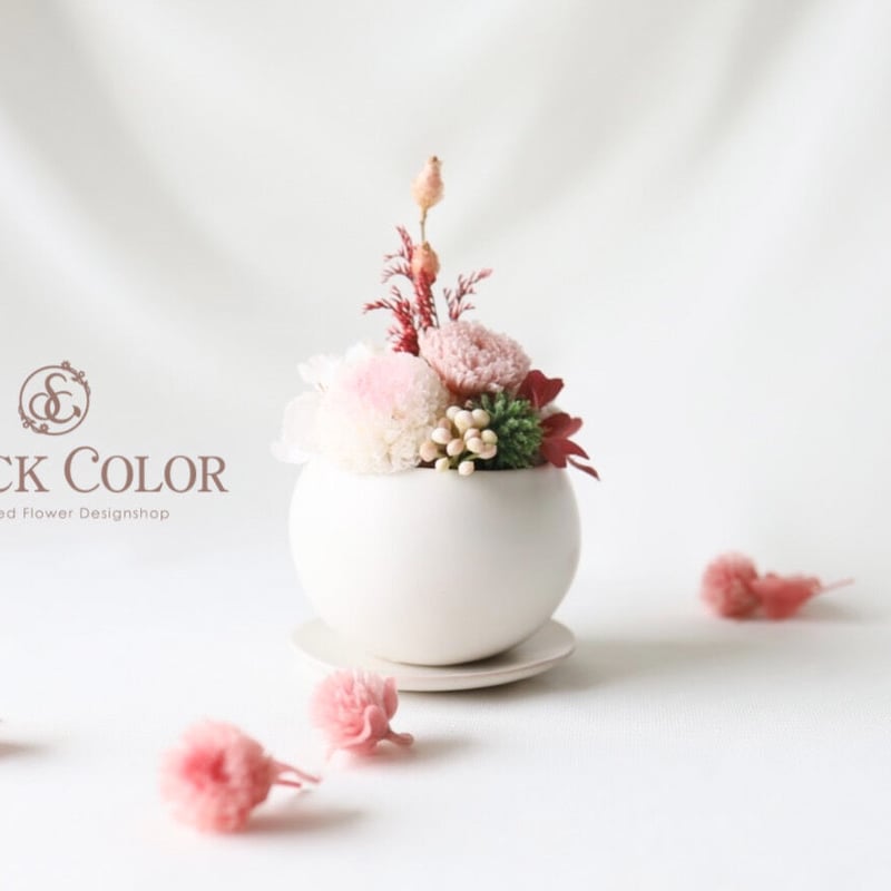 桜とマムの和モダンアレンジ(M)＊プリザーブドフラワー＊母の日 敬老の