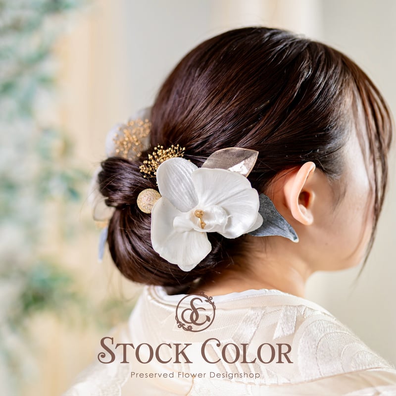 ヘアクリップ ハンドメイド ドライフラワー 心細 かすみ草 花 ホワイト 