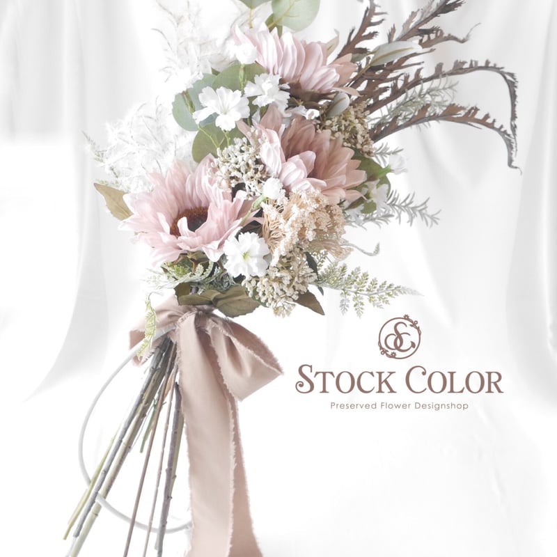 前撮り】ウェディングブーケ/結婚式/アーティフィシャルフラワー