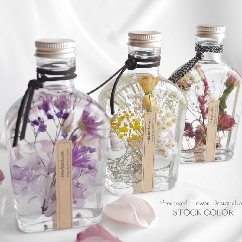 ◇ハーバリウム 288 華やかな染めバラのbottle ¨*:✼.。 【公式通販】