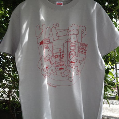 CD屋Tシャツ 『リバー部（シルバーxレッド）』