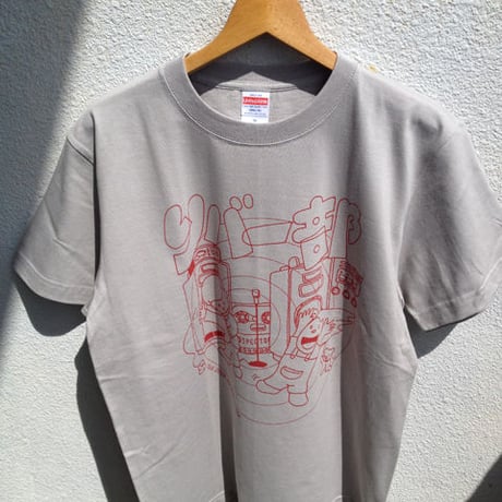 CD屋Tシャツ 『リバー部（シルバーxレッド）』