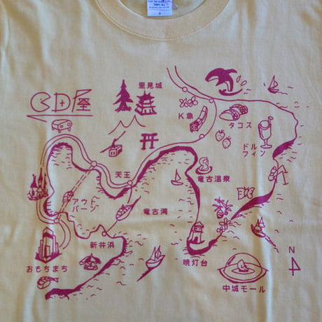 CD屋周辺マップＴシャツ