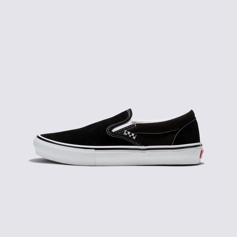 VANS SKATE SLIP ON BLACK SUEDE/WHITE | Hi5 SKAT