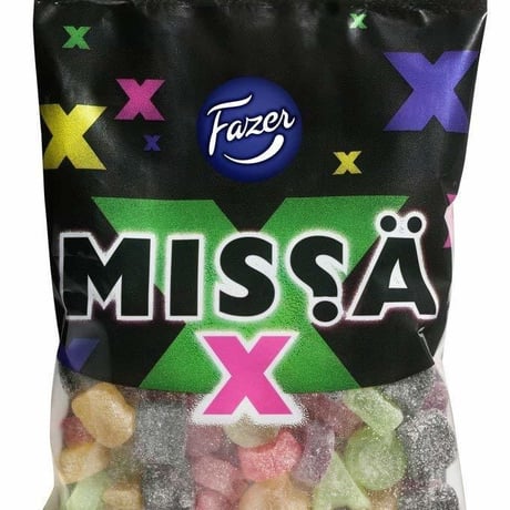 ファッツェル　ミッサ　グミ180ｇ×１袋　フィンランドのお菓子です　Fazer Missä X (180g)