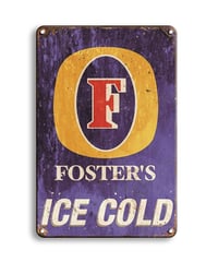 ブリキ看板 FOSTER'S ICE COLD フォスターズ ビール オーストラリア 缶ビール レトロ アメリカン雑貨 パブ バー アンティーク ヴィンテージ インテリア 壁飾り おしゃれ