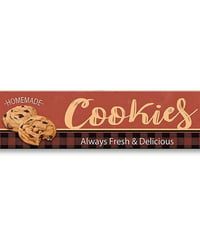 ブリキ看板 HOMEMADE Cookies Always Fresh & Delicious クッキー 手作り お菓子 スイーツ カフェ キッチン ヴィンテージ インテリア 壁飾り おしゃれ