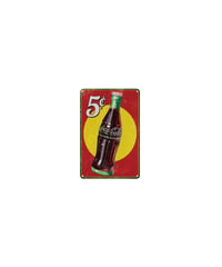ブリキ看板 コカコーラ Coca-Cola 5￠ レトロ アメリカン ダイナー ヴィンテージ広告 壁飾り