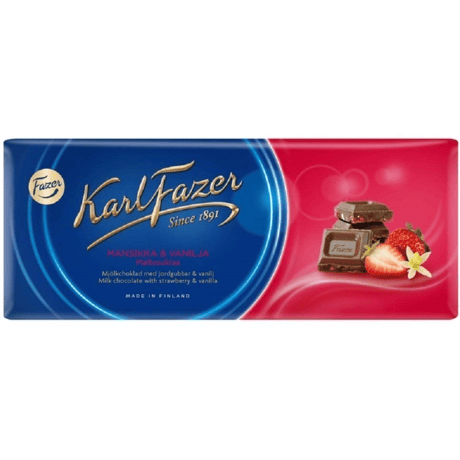 Karl Fazer ストロベリー バニラ味　ミルクチョコレート 190g * 1枚