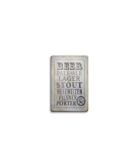 ブリキ看板 BEER ビール Pale Ale Lager Stout Pilsner おしゃれ シンプル 壁飾り