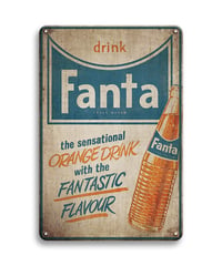 ファンタ Fanta ブリキ看板 レトロ アメリカン 雑貨 オレンジドリンク ヴィンテージ風 インテリア 壁飾り 30×20cm