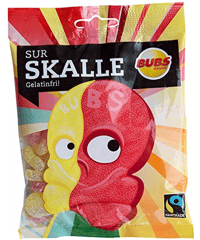 Bubs Godis Skalle スカッレ 骸骨 グミ ラズベリー レモン味 90ｇ×２袋