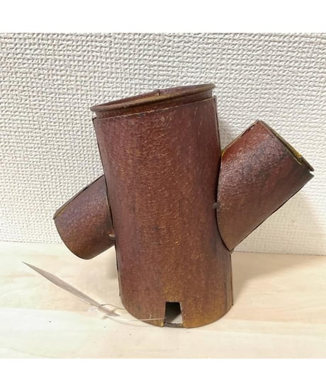 ブリキ ウッド プランター ダブル 19×9×15cm