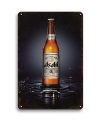 ブリキ看板 Asahi Super Dry アサヒスーパードライ 大瓶 生ビール 日本ビール 居酒屋 バー 焼肉 レストラン ヴィンテージ ドラマチック インテリア 壁飾り おしゃれ
